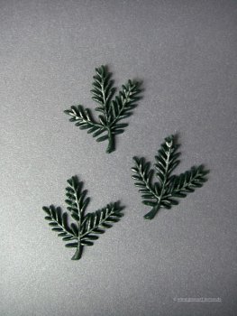 Verzierwachs / Wachsornament "Tannenzweig" groß  3er Set